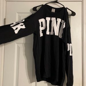 Blank pink open shoulder long sleeve